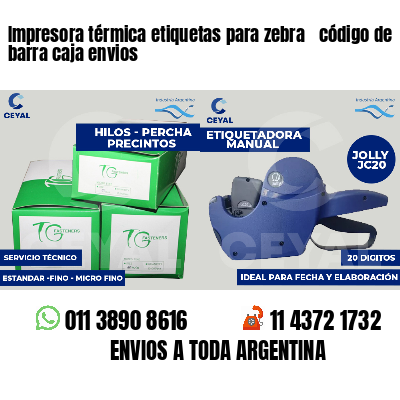 Impresora térmica etiquetas para zebra  código de barra caja envios